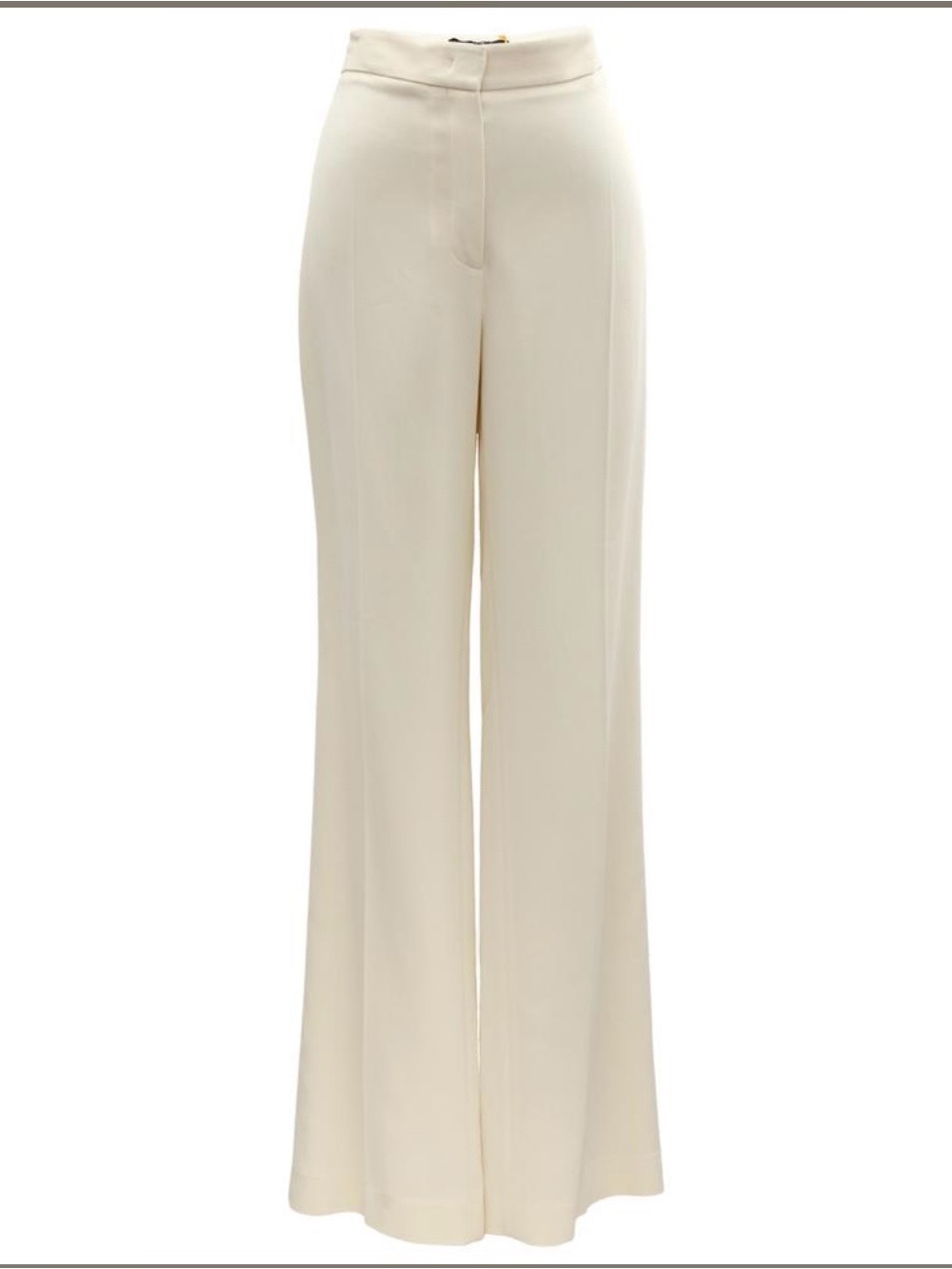 Etro Cream Wide Leg Pants High Waist Designer Trousers Italy Viscose Size 48 NWT